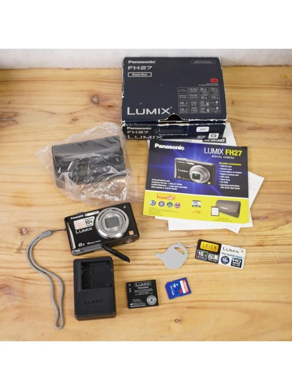 Panasonic Lumix DMC-FH27 16MP Digital Camera W/ OEM Battery &Charger Mint Tested